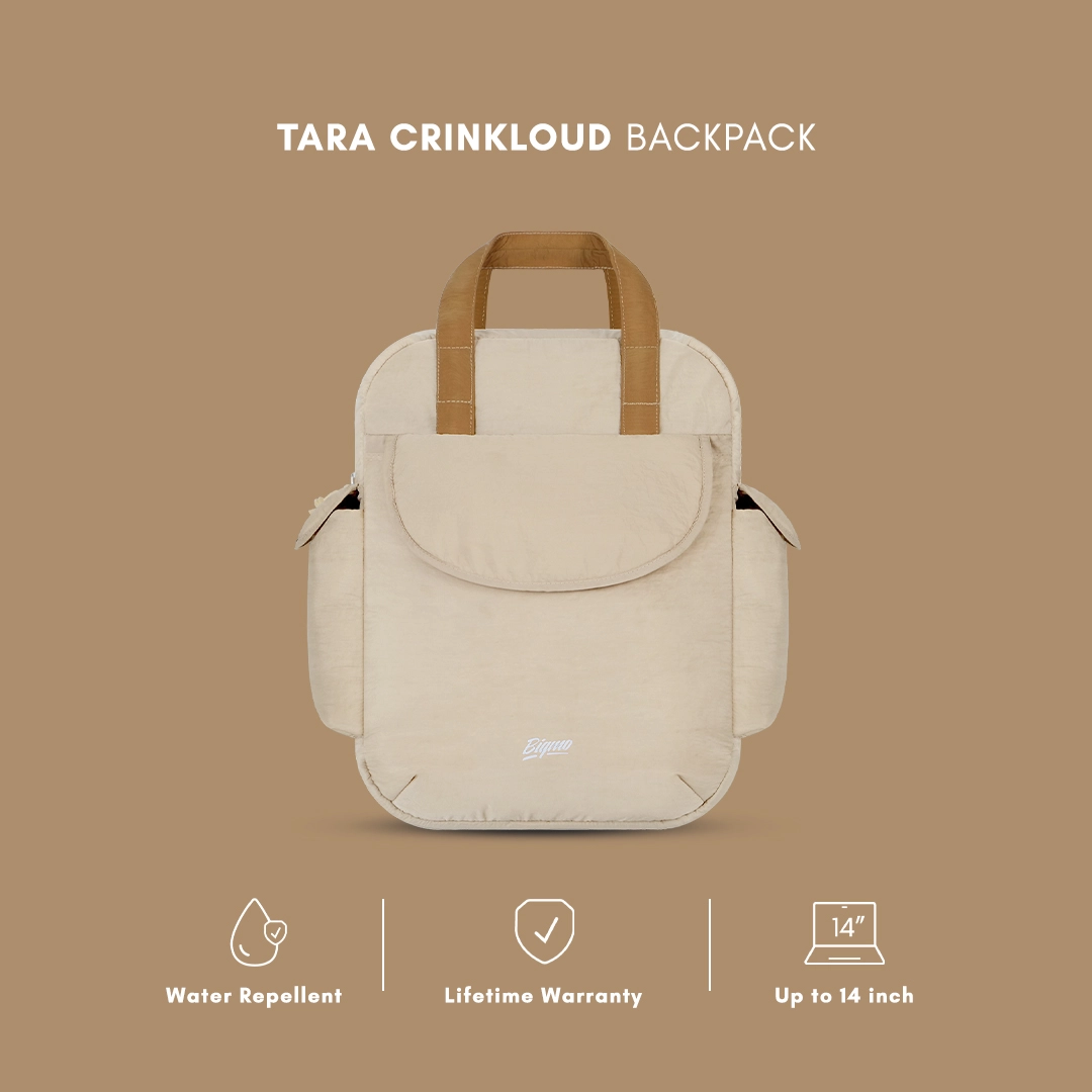 Tara Crinkloud Backpack Almond