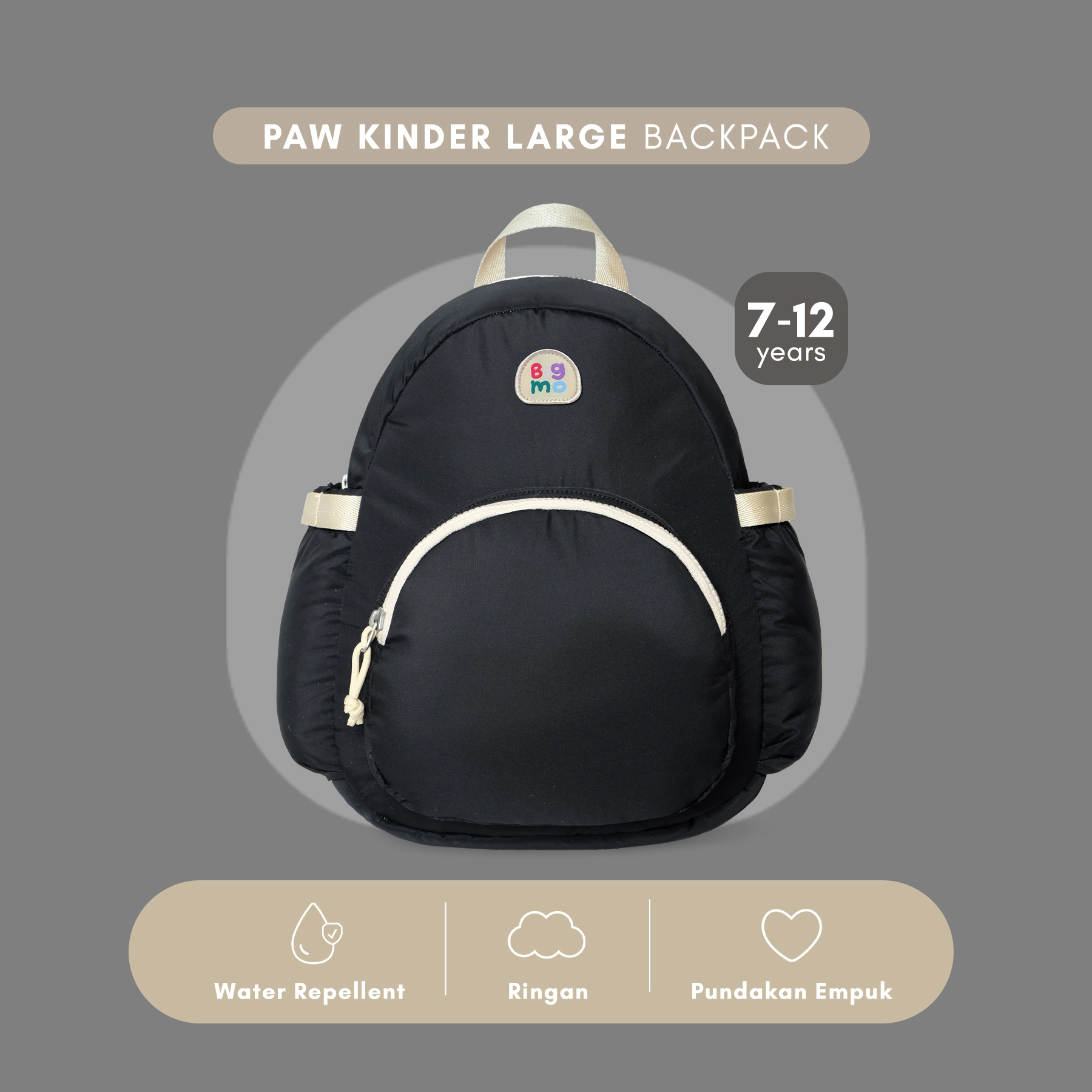 Paw Kinder Large (Elementary) Backpack Charcoal