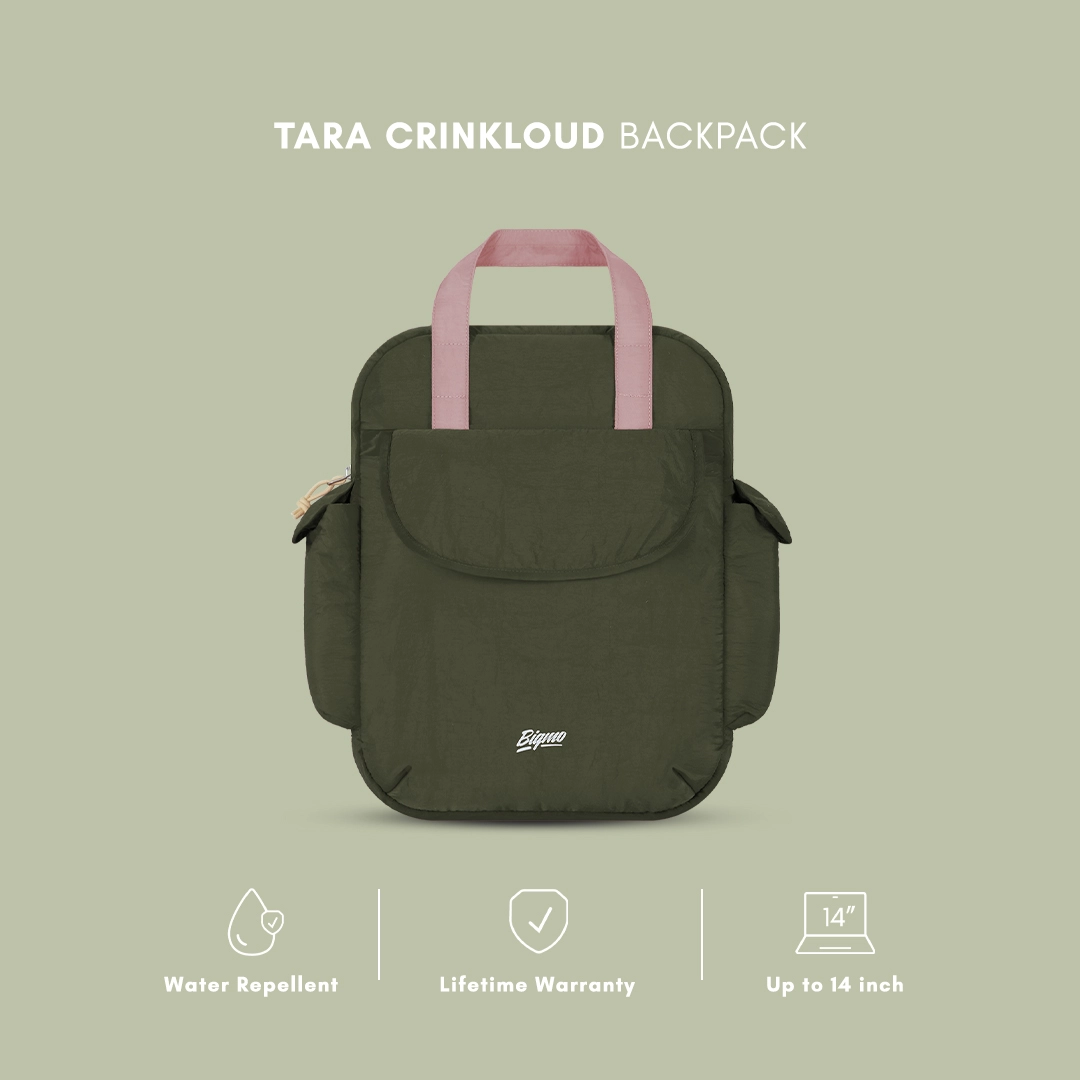 Tara Crinkloud Backpack Kale