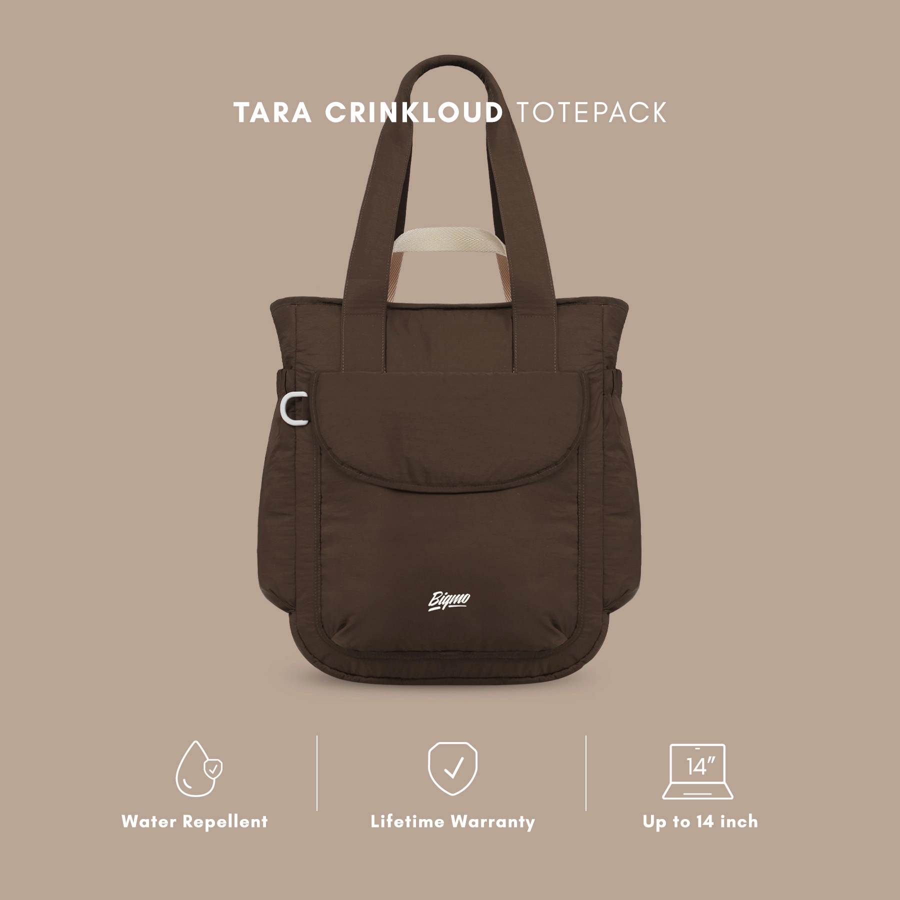Tara Crinkloud Totepack Canele