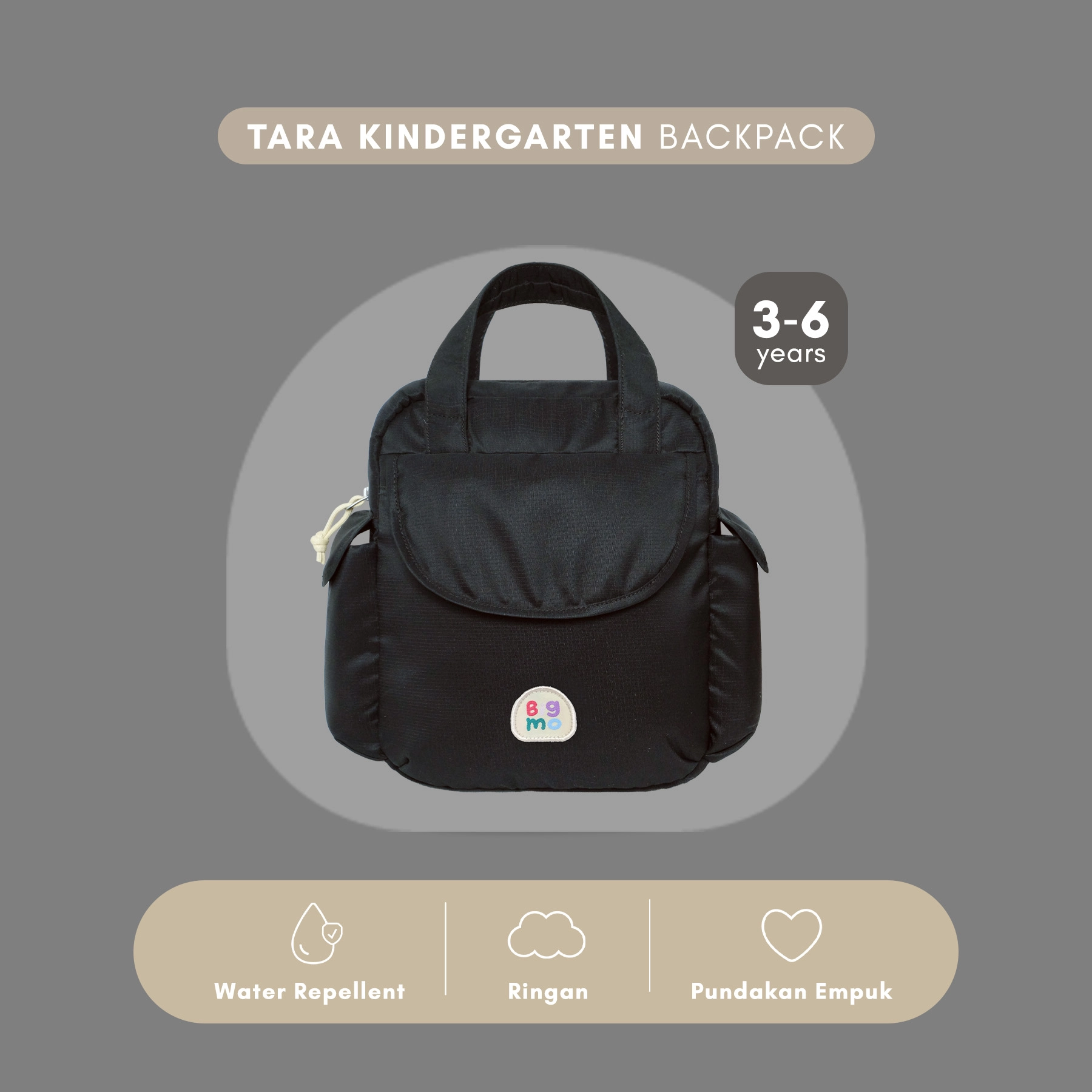 Tara Kindergarten Backpack Charcoal