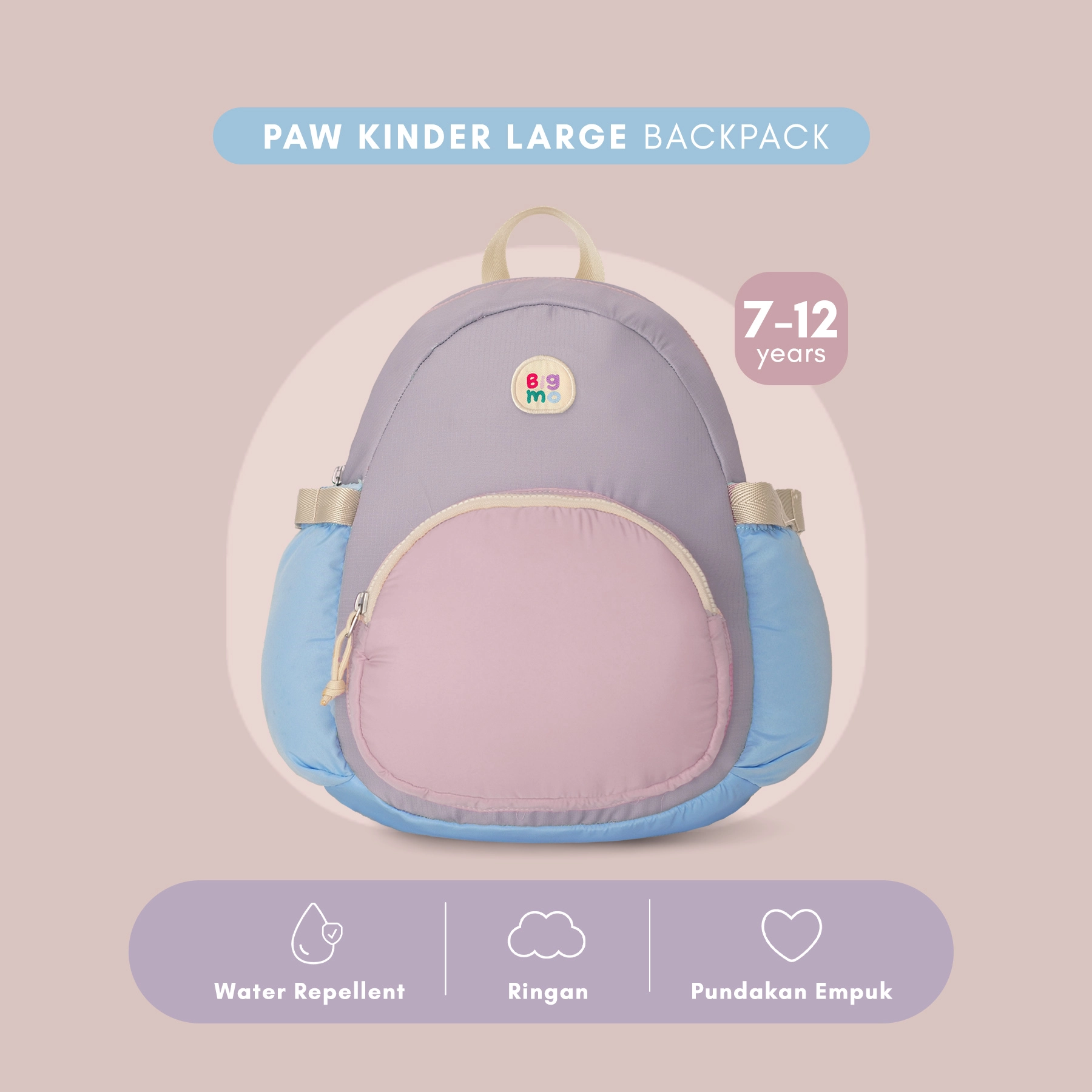 Paw Kinder Large (Elementary) Backpack Cotton Candy