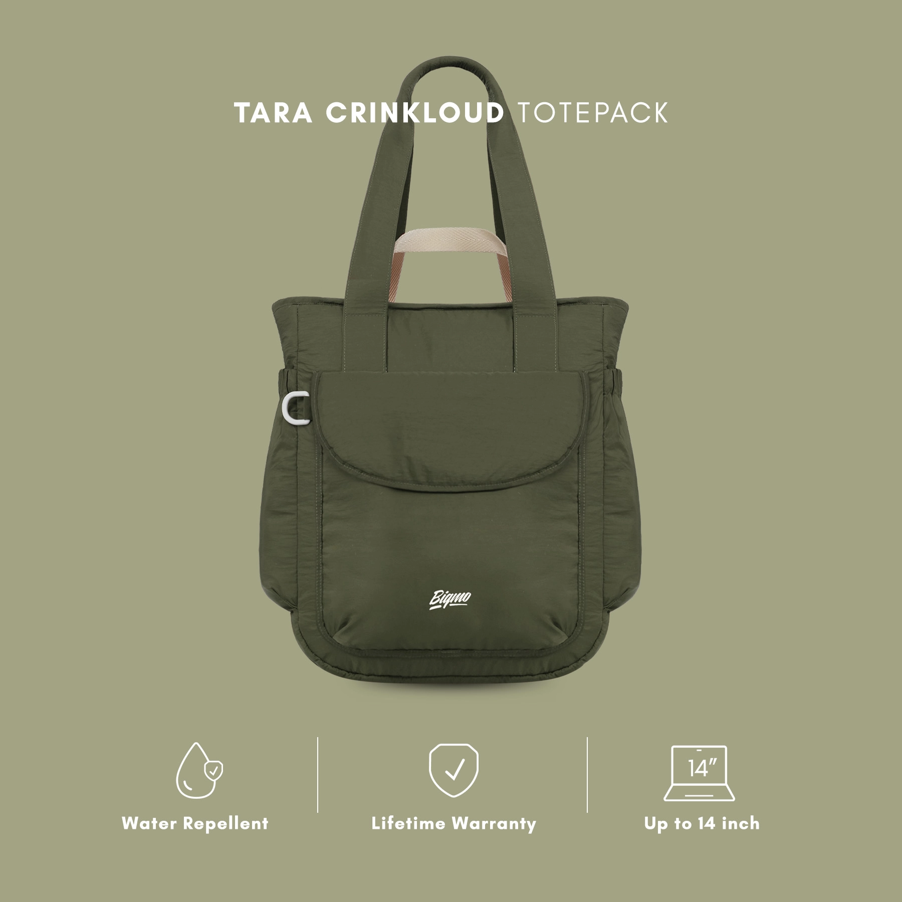 Tara Crinkloud Totepack Kale