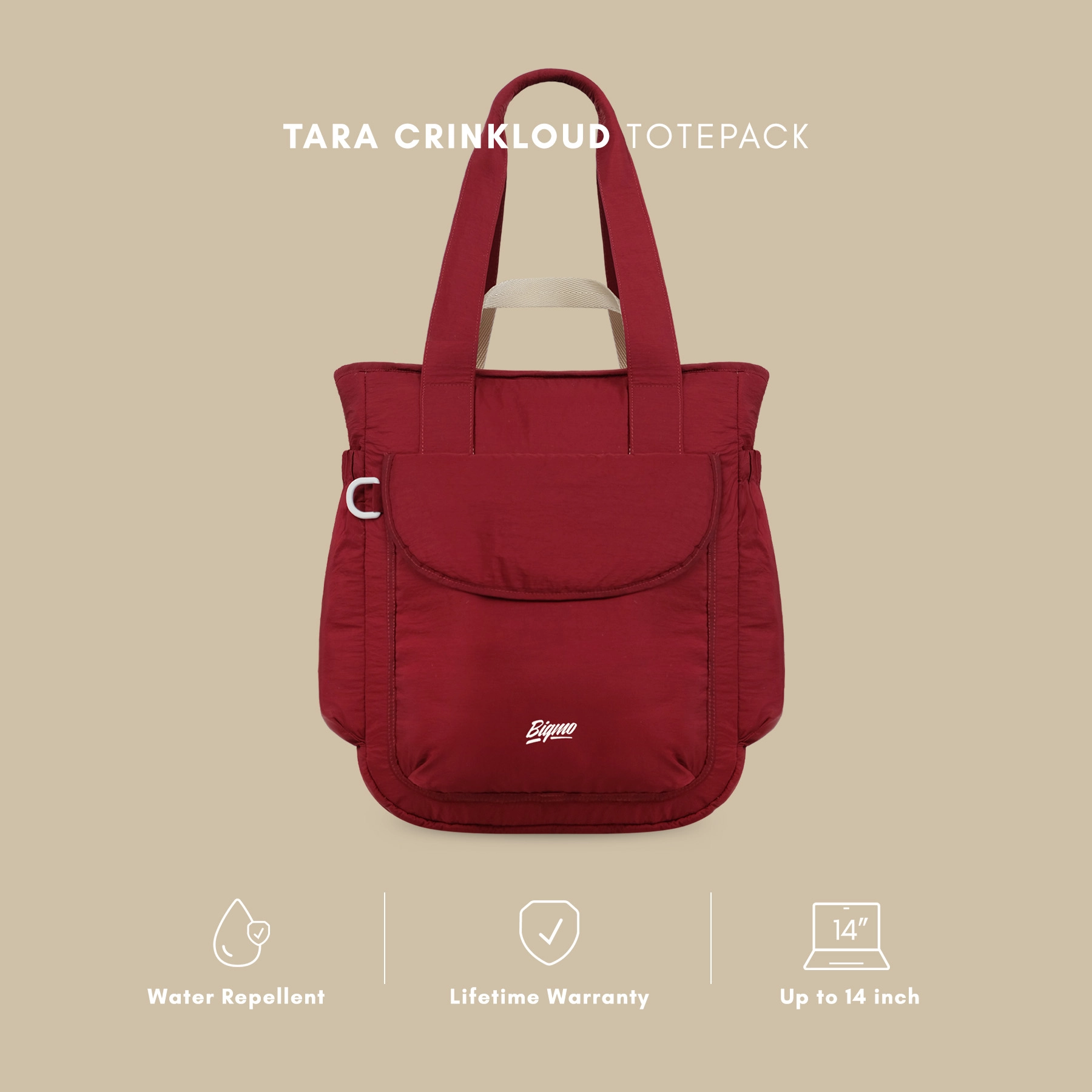 Tara Crinkloud Totepack Red Velvet