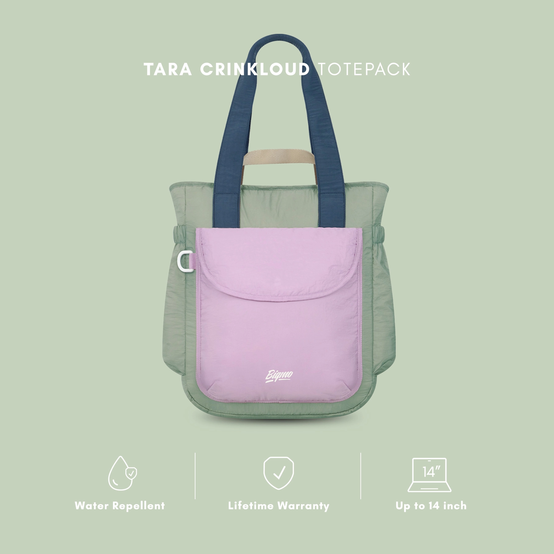 Tara Crinkloud Totepack Ube Matcha